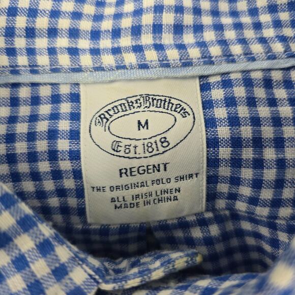 Brooks Brothers Regent long sleeve dress shirt button down blue plaid M 5906 - Picture 7 of 10